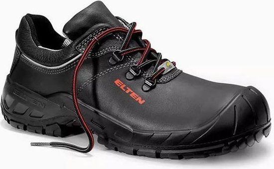 Elten Werkschoenen RENZO Low ESD S3 Unisex Zwart Leer Stalen Neus Maat 49
