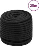 vidaXL Boottouw - 16 mm - 25 m - Polypropyleen - Zwart