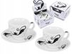 Carmani 2x Espresso Kopjes met Schotels - Crazy Cats - 100ml Porselein
