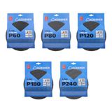 Set Velcro Set van 15 stuks Velcro-schuurgaas, diameter 225 mm, 60, 80, 120, 180, 240