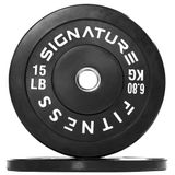 Signature Fitness 2 inch Olympische bumperplaat halterschijven met stalen naaf, 15 pond, paar