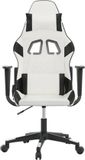 vidaXL Gamingstoel met massagefunctie, kunstleer, wit en zwart
