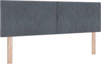 vidaXL Hoofdbord Donkergrijs 144 cm Fluweel