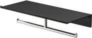 Geesa Leev planchet 28 cm met toiletrolhouder dubbel zonder klep, RVS geborsteld