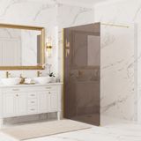 REA Flexi Brown Douchewand Gouden 90 Rookbruin Glas 8 mm 120x90x195cm