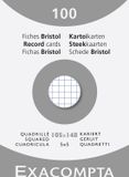 Exacompta 10x etui 100 steekkaarten bristol - geruit 5x5 niet geperforeerd 105x148mm - Wit