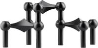 Stoff Nagel Kandelaar H6.5cm D10.2cm Noir Set van 3