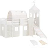 Homestyle4u Hoogslaper - 90x200 - Wit/Grijs - met Lattenbodem en Matras