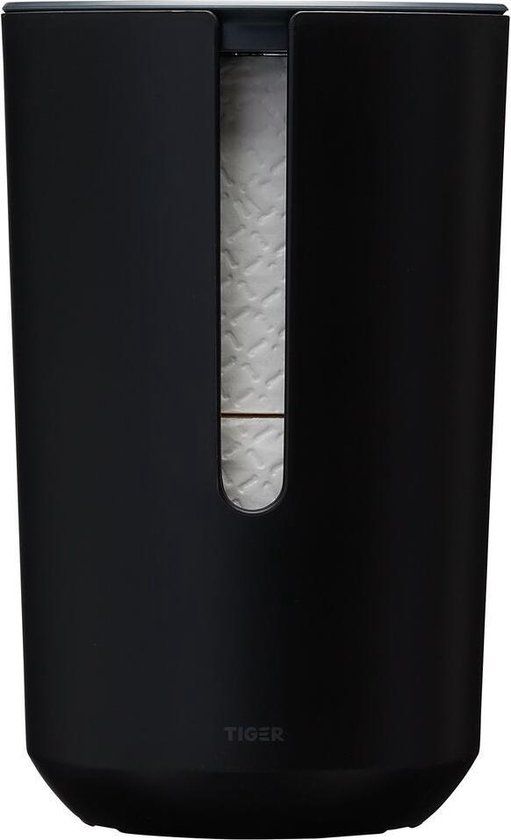 Tiger Tess - Reserverolhouder met deksel - Vrijstaand - Zwart / Antraciet