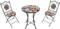 AXI Amélie 3-delige Mozaïek Bistro-set Fiesta Flower – Metalen frame met keramische tegel – Balkon-set 2 stoelen en tafel