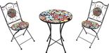 AXI Amélie 3-delige Mozaïek Bistro-set Fiesta Flower – Metalen frame met keramische tegel – Balkon-set 2 stoelen en tafel