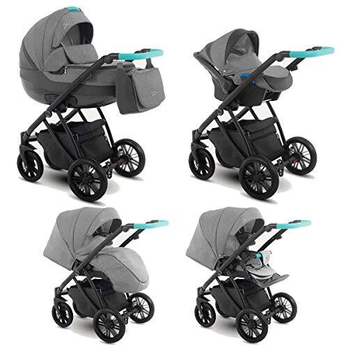 SaintBaby Kinderwagen 3in1 2in1 Set Isofix Buggy Baby Autostoeltje Zeo by Ocean Storm Zeo-4 3in1 met autostoeltje