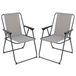 Atmosphera camping/strand stoel - 2x - aluminium - inklapbaar - grijs - L52 x B55 x H75 cm - buitenstoelen