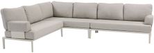 AVH-Collectie Hong Kong hoek loungeset 3-delig aluminium latte zand