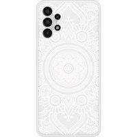 Samsung Galaxy A13 Mandala blanc Verstevigd hoesje met sublimatie bedrukking