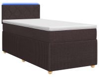 vidaXL Boxspringbed met matras, donkerbruin, 80 x 200 cm, gestoffeerd