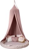 LILIMAUS Klamboe baby met gouden details - bedhemel en hemeltje kinderkamer - mousseline katoen - 245 cm - poederroze