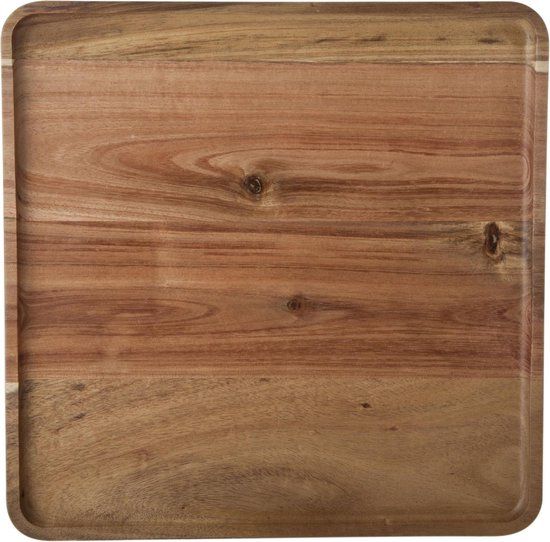 Cosy & Trendy Houten dienblad met opstaande rand - 26 x 26 cm - vierkant - Bruin