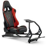 VDD Gaming Racestoel - Race simulator - Sim Racing Cockpit - Zwart/Rood - Metaal/Kunstleer