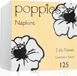 Poppies 125x stuks 2-laags papieren tafelservetten wit 33 x 33 cm