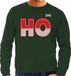 Bellatio Decorations Foute Kersttrui - sweater - HO HO HO - groen - Heren - Maat XXL