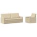 vidaXL - Canapé - 2 pièces - Crème - Tissu