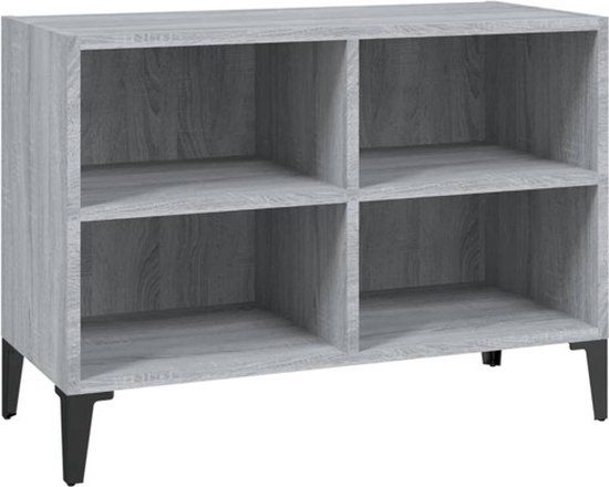vidaXL Tv-meubel met metalen poten 69,5x30x50 cm grijs sonoma eiken
