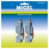 MICEL - 92538 - Verstelbare kogellagers voor buitenramen Aluprom 18, met metalen behuizing en wiel, set van 2, Zamak, verzinkt, 85 x 28 x 24 mm
