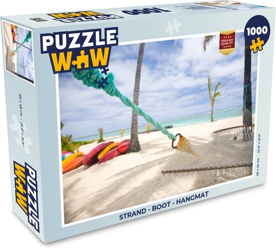 MuchoWow Puzzel Strand - Boot - Hangmat - Legpuzzel - Puzzel 1000 stukjes volwassenen