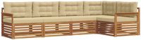 vidaXL - Acacia houten hoek loungeset - 5 zitplaatsen - Natuurlijk en beige