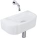 QeramiQ Fuente fonteinset – halfrond – 40x21.5x12 cm – keramiek wit mat – chromen kraan – geribbeld