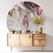 Sticker mural rond / Cercle - Plumes - Diamètre 140 cm - Adhésif mat