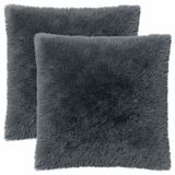 vidaXL Taie d'oreiller 2 pcs HEERLEN Anthracite 80 x 80 cm PV Fleece