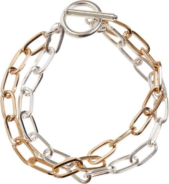 Urban Classics Tweekleurige gelaagde armband Armband goudkleurig-zilverkleurig L-XL