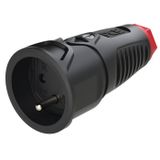 PCE Koppeling met randaarde Kunststof, Rubber 230 V Zwart IP20