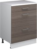 Vicco Uitbreidingscommode Rion, Edel grijs/Wit, 60 x 46 cm zonder schuine kant met 3 lades