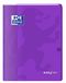 Oxford EasyBook Notitieboek, geniet, 24 x 32 cm, 96 pagina's, grote ruiten, Seyès 90 g, omslag van polypropyleen, paars, met hoezen