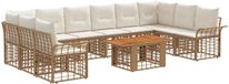 vidaXL Banc de jardin 11 pcs Naturel et crème blanc polyrotin