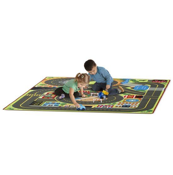 Melissa & Doug Extra groot activiteitenkleed met wegen - 100 x 100 cm - Multicolor