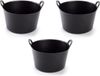 Merkloos / Sans marque Flexibele emmers 3x Zwart 56 liter