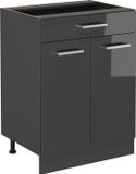 Vicco R-Line Keukenonderkast – 60 cm met lade, zonder werkblad Antraciet Hoogglans