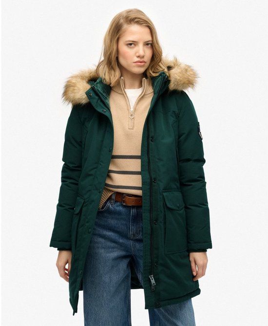 Superdry Everest Parka Dames Imitatiebont Groen