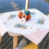 Vervaco Tafelkleed kit Ocean breeze - Borduurpakket - 80 x 80 cm