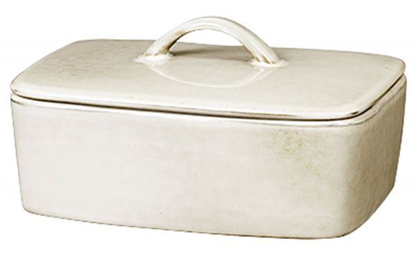 Broste Copenhagen Nordic Sand botervloot - 15 cm x 12 cm - aardewerk - wit