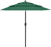 vidaXL Parasol 3-laags met aluminium paal 2,5 m groen
