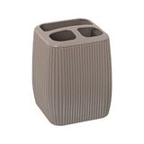 DRW Tandenborstelbeker van acryl, beige, 9,5 x 7 x 7 cm
