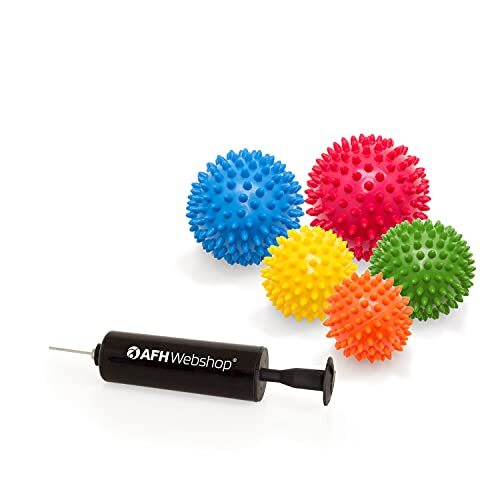 AFH-Webshop Set van 5 massageballen met noppen | noppenballen | egelballen | Arthro sensorische bal | niet opgepompt! | hardheid kan zelf worden gevarieerd