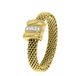 Lucardi Dames Ring mesh goldplated met kristal