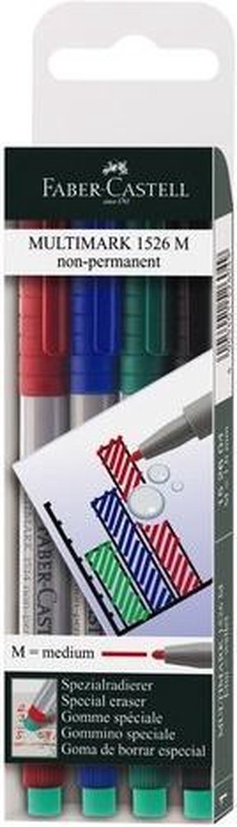 Faber-Castell Marker FC Multimark non-perm. - M 4 delig etui