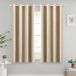 Non-branded Opaque Thermal Insulating Curtains - Set of 2 - Short Length - Linen Look - 140 cm